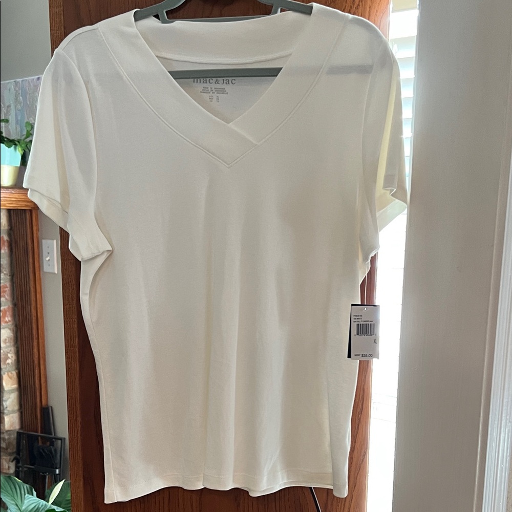 Classic White V-Neck Tee by [Brand]